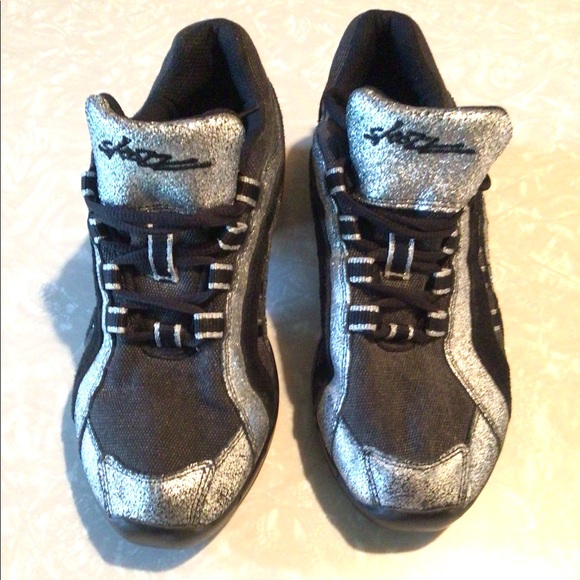 Shazz dance sneakers black/silver electron sz 7m - Picture 1 of 5